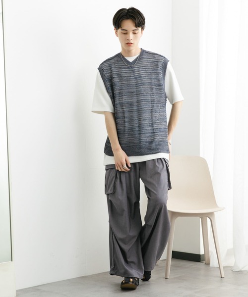 SENSE OF PLACE by URBAN RESEARCH（センスオブプレイスバイアーバンリサーチ）の「ミックスメランジVネックベスト（ベスト・メンズ・ブラウン/ブラック/ブルー・LARGE/MEDIUM）」の21枚目の写真