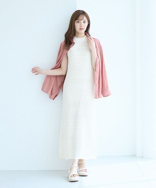 Andemiu（アンデミュウ）の「リネンライクシアーシャツ495423（シャツ/ブラウス・レディース・オフホワイト/ブラック/テラコッタ・FREE）」の22枚目の写真