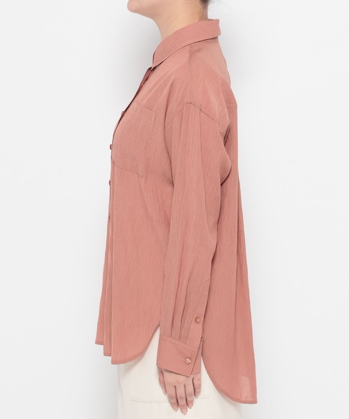 Andemiu（アンデミュウ）の「リネンライクシアーシャツ495423（シャツ/ブラウス・レディース・オフホワイト/ブラック/テラコッタ・FREE）」の18枚目の写真