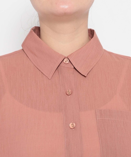 Andemiu（アンデミュウ）の「リネンライクシアーシャツ495423（シャツ/ブラウス・レディース・オフホワイト/ブラック/テラコッタ・FREE）」の16枚目の写真