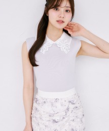 tocco closet | 【ZOZO限定】リボンレース襟ノースリーブニットトップス(ニット/セーター)