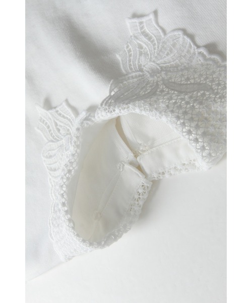 tocco closet（トッコ　クローゼット）の「【ZOZO限定】リボンレース襟ノースリーブニットトップス（ニット/セーター・レディース・ブラック/オフホワイト/ラベンダー・M）」の8枚目の写真