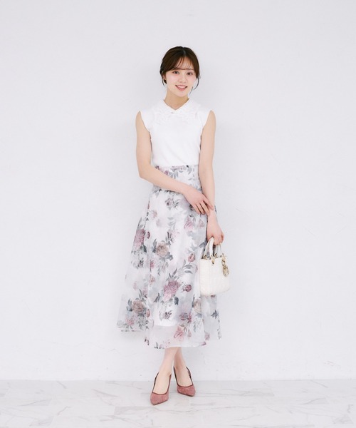 tocco closet（トッコ　クローゼット）の「【ZOZO限定】リボンレース襟ノースリーブニットトップス（ニット/セーター・レディース・ブラック/オフホワイト/ラベンダー・M）」の11枚目の写真