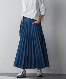 デニムMIXライトプリーツスカート