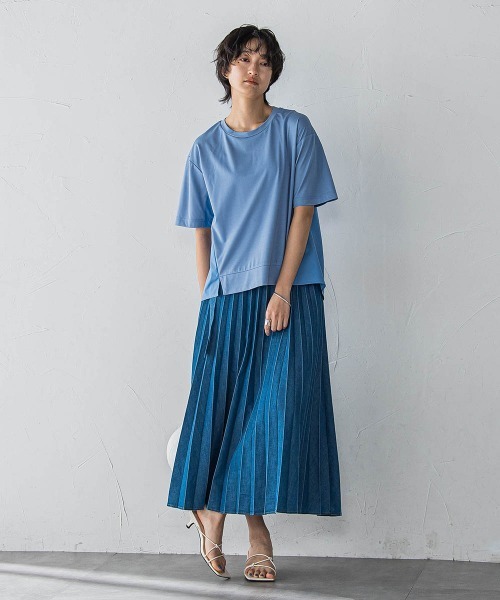 MAYSON GREY（メイソングレイ）の「デニムMIXライトプリーツスカート（スカート・レディース・ブルー/ネイビー・M）」の8枚目の写真