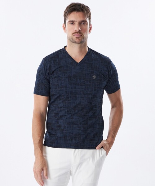 EPOCA UOMO（エポカウォモ）の「クラックカモフラVネックカットソー（Tシャツ/カットソー・メンズ・ライトグレー/ネイビー・46/48）」の2枚目の写真