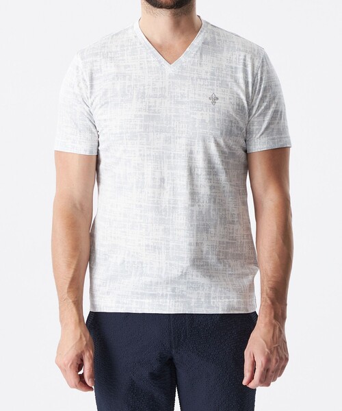 EPOCA UOMO（エポカウォモ）の「クラックカモフラVネックカットソー（Tシャツ/カットソー・メンズ・ライトグレー/ネイビー・46/48）」の5枚目の写真