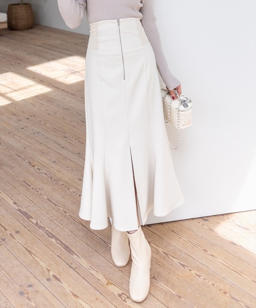 セール】【低身長サイズ有】ウエストリブスリット入りマーメイド