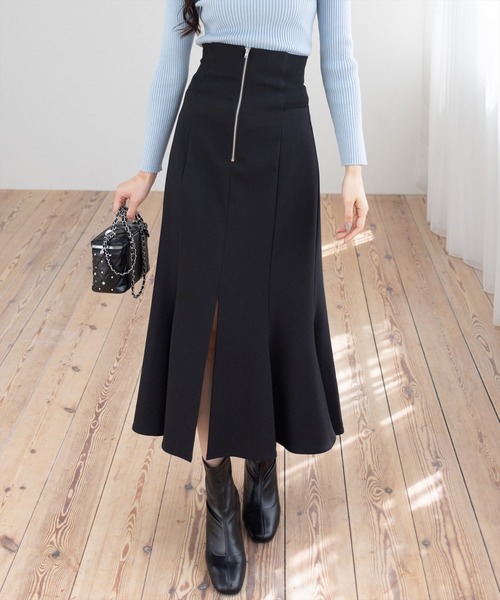 セール】【低身長サイズ有】ウエストリブスリット入りマーメイド