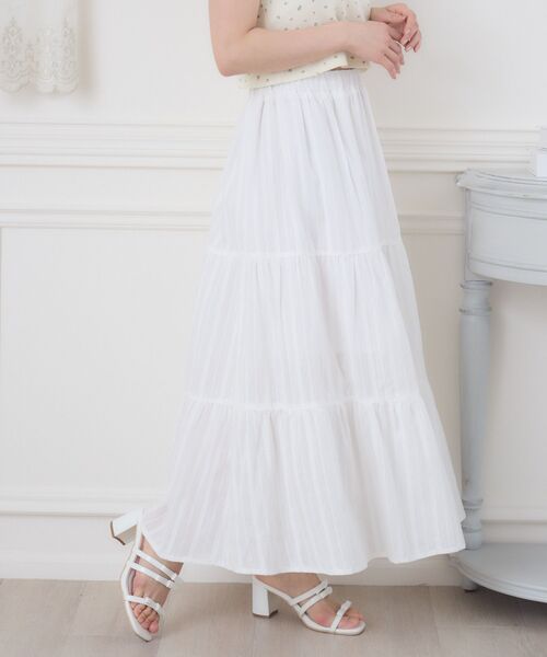 ems excite(エムズエキサイト)の「綿カラミSK(スカート・レディース・ブラック/オフホワイト/ベージュ・FREE)」の2枚目の写真
