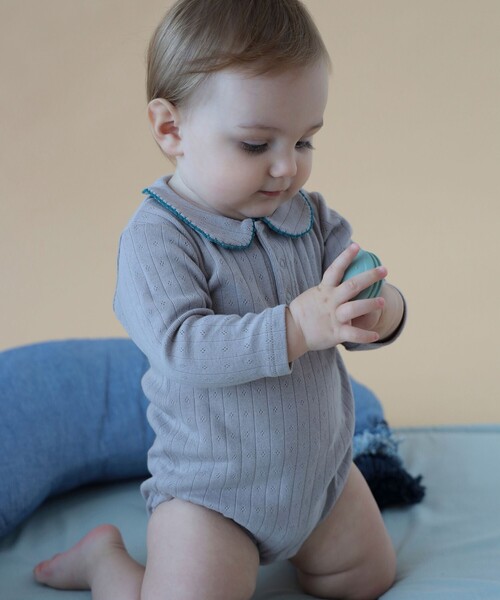 こども ビームス（コドモビームス）の「ベビー 針抜き ロンパース 2025FW（50～80cm）（ロンパース・キッズ・オフホワイト/ピンク/ブラウン系その他2・60-70/50-60/70-80）」の2枚目の写真