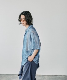 BAYFLOW | [オシャレ感UP]インディゴライクレースシャツ(シャツ/ブラウス)