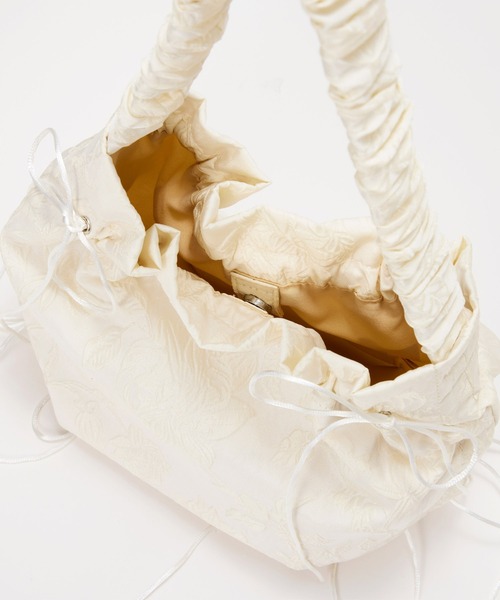 EFOLE(エフォル)の「【ZOZO限定】Shirring jacquard ribbon bag / シャーリング ジャガード リボン バッグ(ハンドバッグ・レディース・ブラック/オフホワイト・FREE)」の15枚目の写真