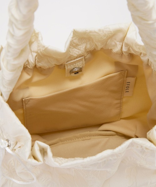 EFOLE(エフォル)の「【ZOZO限定】Shirring jacquard ribbon bag / シャーリング ジャガード リボン バッグ(ハンドバッグ・レディース・ブラック/オフホワイト・FREE)」の17枚目の写真