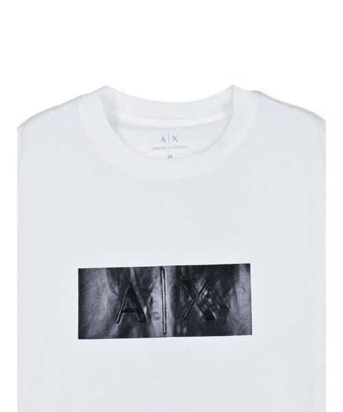 ARMANI EXCHANGE（アルマーニエクスチェンジ）の「【ARMANI EXCHANGE】シャイニーボックスロゴ 半袖クルーネックTシャツ（Tシャツ/カットソー・メンズ・ホワイト/ブラック・2/3）」の4枚目の写真