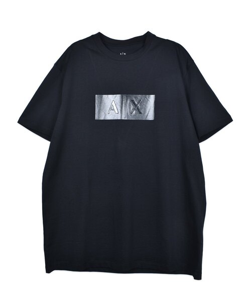 ARMANI EXCHANGE（アルマーニエクスチェンジ）の「【ARMANI EXCHANGE】シャイニーボックスロゴ 半袖クルーネックTシャツ（Tシャツ/カットソー・メンズ・ホワイト/ブラック・2/3）」の9枚目の写真