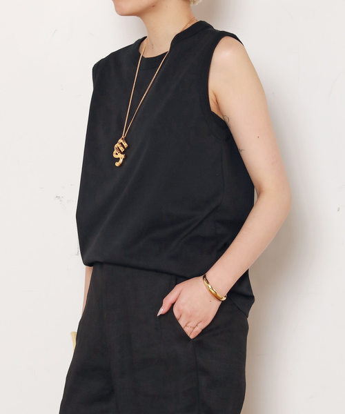 AP STUDIO(エーピーストゥディオ)の「ノースリーブTシャツ(Tシャツ/カットソー・レディース・ホワイト/ブラウン/ブラック・FREE)」の9枚目の写真