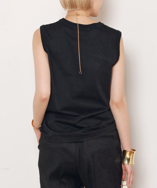 AP STUDIO(エーピーストゥディオ)の「ノースリーブTシャツ(Tシャツ/カットソー・レディース・ホワイト/ブラウン/ブラック・FREE)」の10枚目の写真