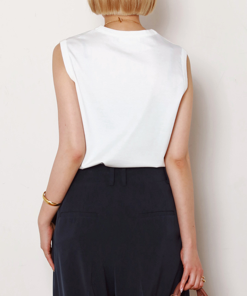 AP STUDIO(エーピーストゥディオ)の「ノースリーブTシャツ(Tシャツ/カットソー・レディース・ホワイト/ブラウン/ブラック・FREE)」の15枚目の写真