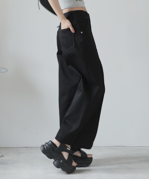 ワイドレッグデニムパンツ