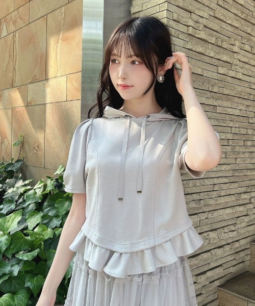 セール】コルセット切替パーカー 夏服【1枚で快適】マシン