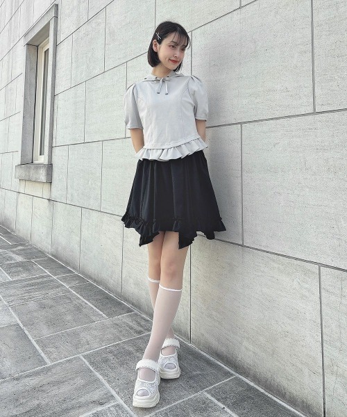 F i.n.t(フィント)の「コルセット切替パーカー 夏服【1枚で快適】マシンウォッシャブル/ fint フィント(パーカー・レディース・ライトグレー/アイボリー・FREE)」の6枚目の写真