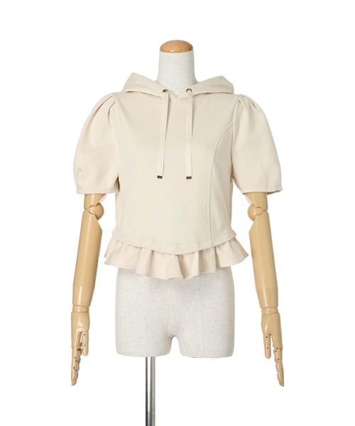 F i.n.t(フィント)の「コルセット切替パーカー 夏服【1枚で快適】マシンウォッシャブル/ fint フィント(パーカー・レディース・ライトグレー/アイボリー・FREE)」の9枚目の写真