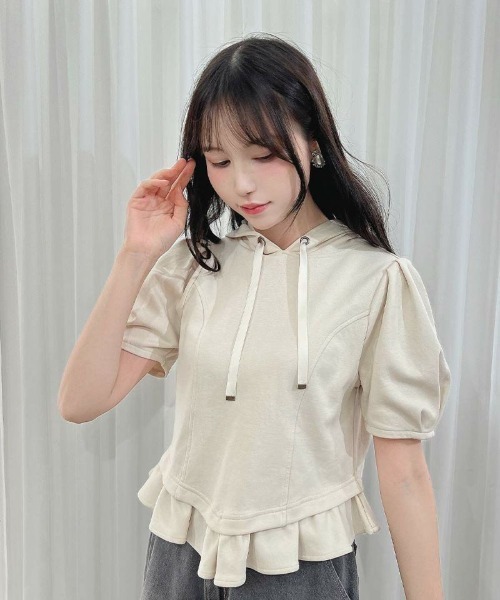 F i.n.t(フィント)の「コルセット切替パーカー 夏服【1枚で快適】マシンウォッシャブル/ fint フィント(パーカー・レディース・ライトグレー/アイボリー・FREE)」の21枚目の写真