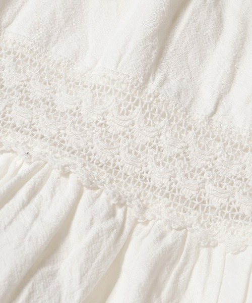 coda コットンスカート セール】ウォッシュドコットンレースティアードスカート