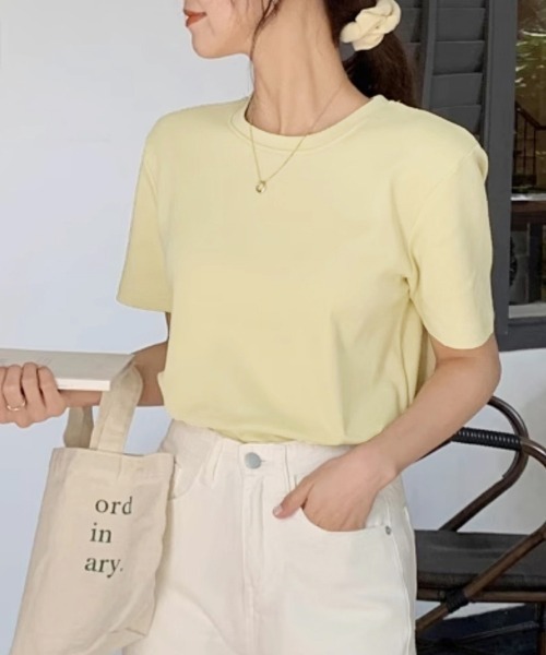 ReRe(リリ)の「シンプルカットソー(Tシャツ/カットソー・レディース・ライトイエロー/ブルー/ブラック/ホワイト/ミント/オレンジ・MEDIUM)」の22枚目の写真