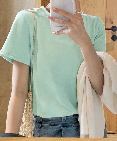 ReRe(リリ)の「シンプルカットソー(Tシャツ/カットソー・レディース・ライトイエロー/ブルー/ブラック/ホワイト/ミント/オレンジ・MEDIUM)」の19枚目の写真