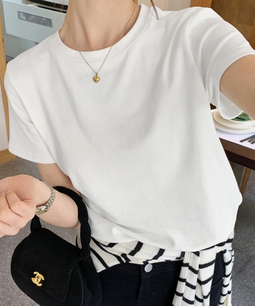 ReRe(リリ)の「シンプルカットソー(Tシャツ/カットソー・レディース・ライトイエロー/ブルー/ブラック/ホワイト/ミント/オレンジ・MEDIUM)」の18枚目の写真