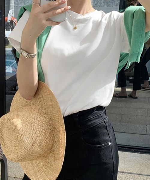 ReRe(リリ)の「シンプルカットソー(Tシャツ/カットソー・レディース・ライトイエロー/ブルー/ブラック/ホワイト/ミント/オレンジ・MEDIUM)」の16枚目の写真