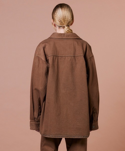 DOUBLE STANDARD CLOTHING(ダブルスタンダードクロージング)の「13.5oz クランチデニムジャケット(デニムジャケット・レディース・キャメル・36/38)」の5枚目の写真
