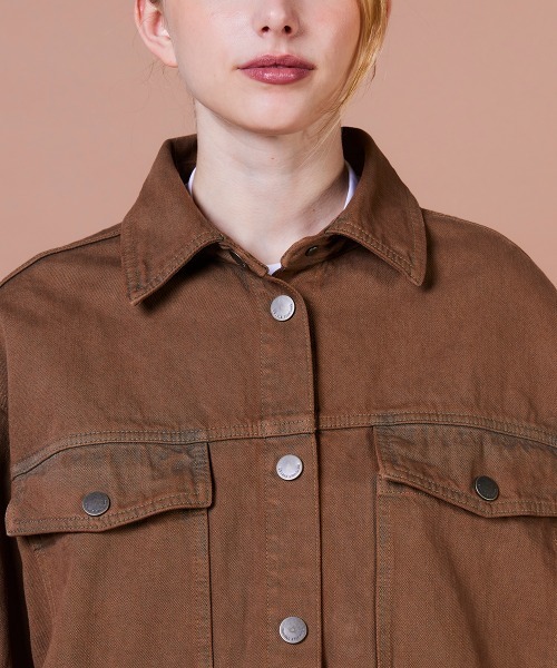 DOUBLE STANDARD CLOTHING(ダブルスタンダードクロージング)の「13.5oz クランチデニムジャケット(デニムジャケット・レディース・キャメル・36/38)」の6枚目の写真