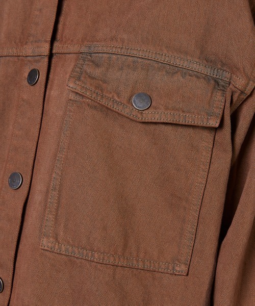 DOUBLE STANDARD CLOTHING(ダブルスタンダードクロージング)の「13.5oz クランチデニムジャケット(デニムジャケット・レディース・キャメル・36/38)」の8枚目の写真