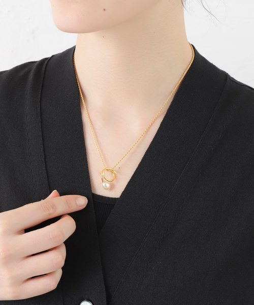 BONVO（ボンボ）の「【BONVO/ボンボ】SWIRL PEARL NECKLACE：ネックレス（ネックレス・レディース・ゴールド・FREE）」の10枚目の写真