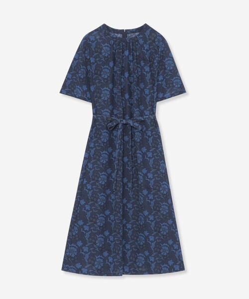 ♥極美品 MACKINTOSH LONDONのブルー花ワンピース セール】【BIBURY FLOWER】ドローイングシャドーバイブリー