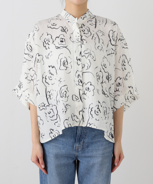 mii（ミー）の「【Mii / ミイ】 PRINTED HALF SLEEVE SHIRT（シャツ/ブラウス・レディース・アイボリー・MEDIUM）」の4枚目の写真