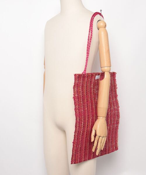 MAISON mou（メゾンムー）の「【Luna Opera/ルナオペラ】FIQUE STRIPE SQ TOTE（トートバッグ・レディース・ピンク/マスタード/カーキ/ターコイズブルー・FREE）」の8枚目の写真