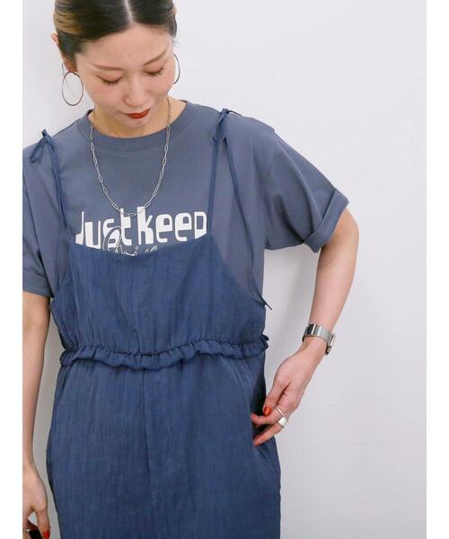 Samansa Mos2 blue(サマンサモスモスブルー)の「【接触冷感】ロゴプリントTシャツ(Tシャツ/カットソー・レディース・オフホワイト/ブルー/グレー/グリーン/ピンク・F)」の16枚目の写真