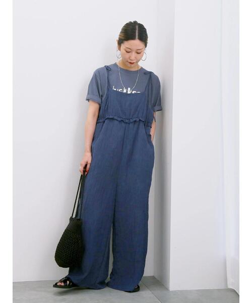 Samansa Mos2 blue(サマンサモスモスブルー)の「【接触冷感】ロゴプリントTシャツ(Tシャツ/カットソー・レディース・オフホワイト/ブルー/グレー/グリーン/ピンク・F)」の15枚目の写真