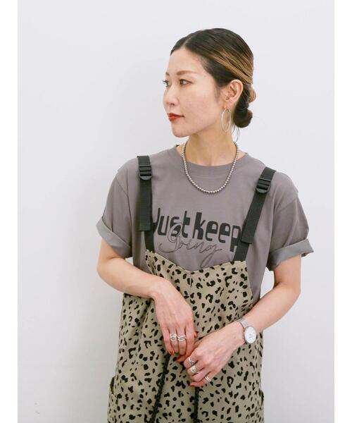 Samansa Mos2 blue(サマンサモスモスブルー)の「【接触冷感】ロゴプリントTシャツ(Tシャツ/カットソー・レディース・オフホワイト/ブルー/グレー/グリーン/ピンク・F)」の14枚目の写真