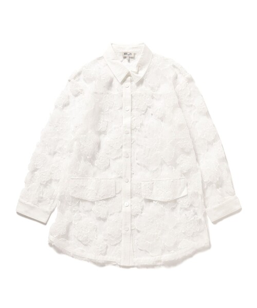 BAUM UND PFERDGARTEN（バウムウンドヘルガーデン）の「BAUM UND PFERDGARTEN / フラワーレース シャツ（シャツ/ブラウス・レディース・ホワイト・ONE SIZE）」の7枚目の写真