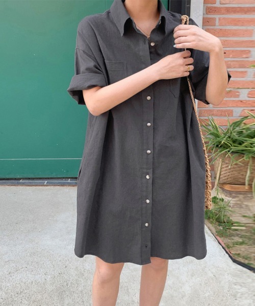 ONEP STAR（ワンピスター）の「選べる2TYPEシャツワンピース（シャツワンピース・レディース・ベージュ/ダークグレー/マスタード/グリーン系その他/ブルー系その他/グリーン/ブラウン/ピンク/ベージュ系その他/ブルー/グレー系その他/イエロー系その他/ブラウン系その他/ピンク系その他・FREE）」の18枚目の写真