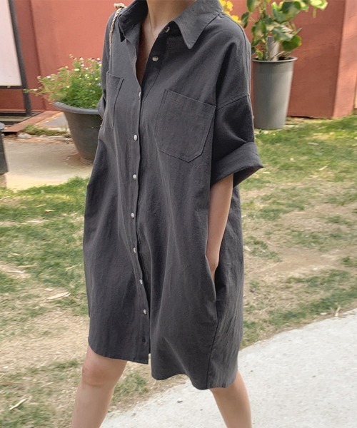 ONEP STAR（ワンピスター）の「選べる2TYPEシャツワンピース（シャツワンピース・レディース・ベージュ/ダークグレー/マスタード/グリーン系その他/ブルー系その他/グリーン/ブラウン/ピンク/ベージュ系その他/ブルー/グレー系その他/イエロー系その他/ブラウン系その他/ピンク系その他・FREE）」の17枚目の写真