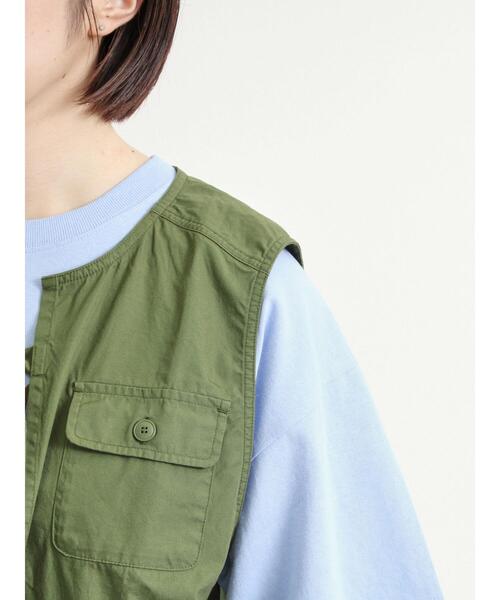 SM2（エスエムツー）の「リボンフィッシングベスト（ベスト・レディース・ダークブラウン/クリーム/カーキ・F）」の7枚目の写真