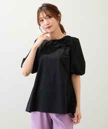 【専用】No.1428 ローズティアラ50フレア袖カットソーブラック 専用】No.1428 ローズティアラ50フレア袖カットソーブラック