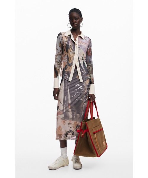 Desigual(デシグアル)の「コントラストトリムキャンバストートバッグ(トートバッグ・レディース・ブラウン・FREE)」の5枚目の写真