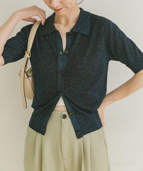 ITEMS URBANRESEARCH(アイテムズ アーバンリサーチ)の「ラメハンソデニット(ニット/セーター・レディース・ネイビー/ブラウン/アイボリー・FREE)」の3枚目の写真